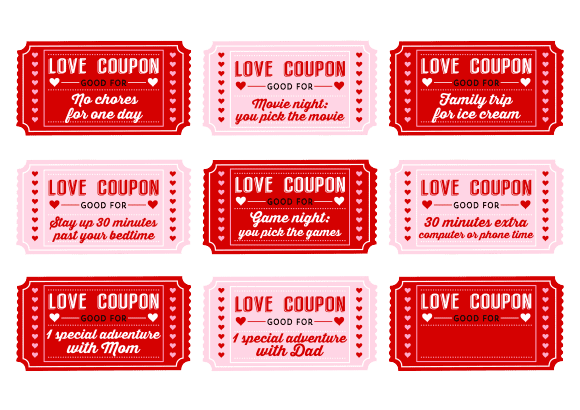 Love Coupons fromcatchmyparty.com