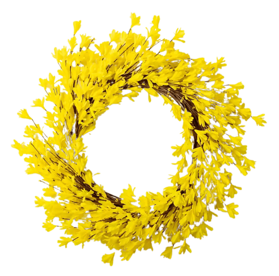 yellow forsythia wreath