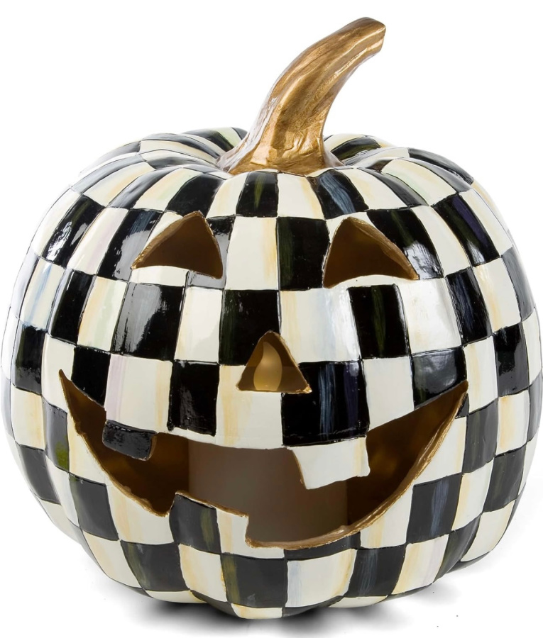 Mackenzie Childs checkered pumpkin black and white from Amazon