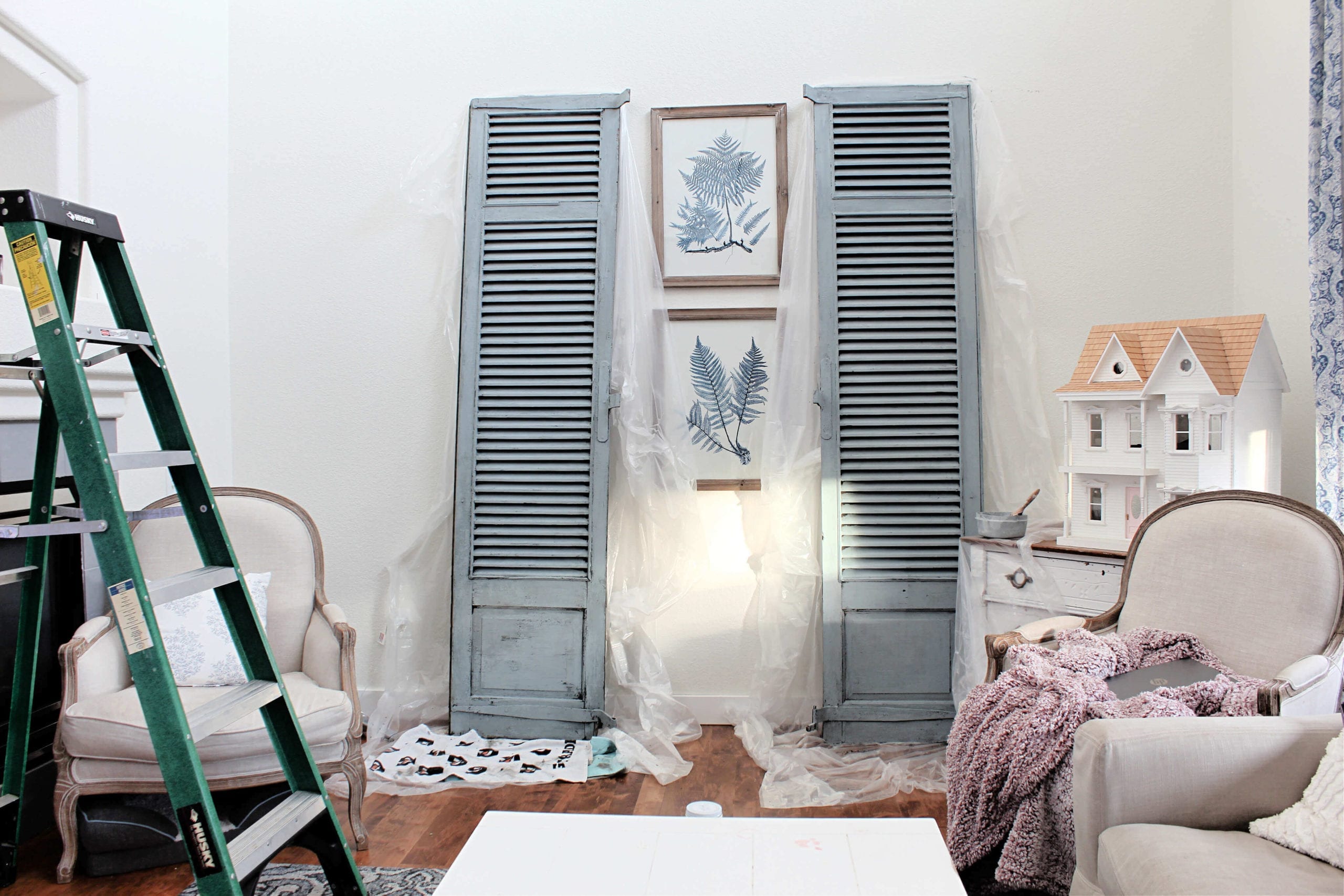 A quick paint project: Shutters Painted In Bergere By Miss Mustard Seed's Milk Paint