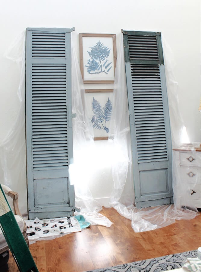 Shutters Painted In Bergere By Miss Mustard Seed's Milk Paint