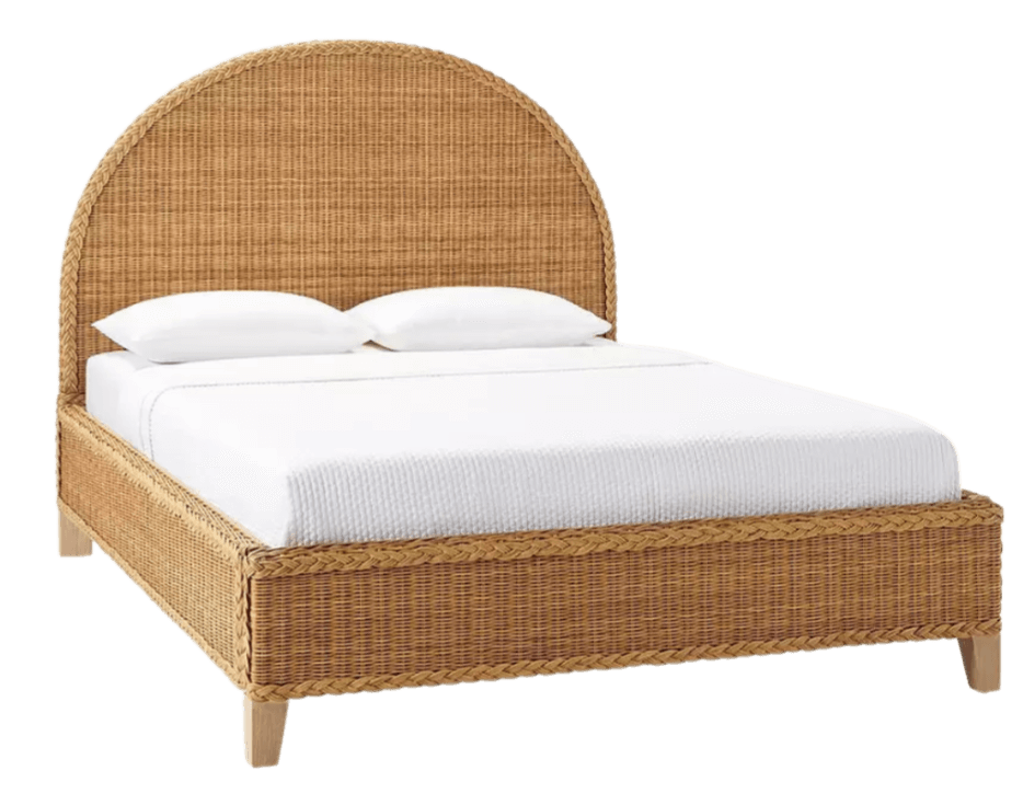 Rattan bed from the Serena & Lily tent sale