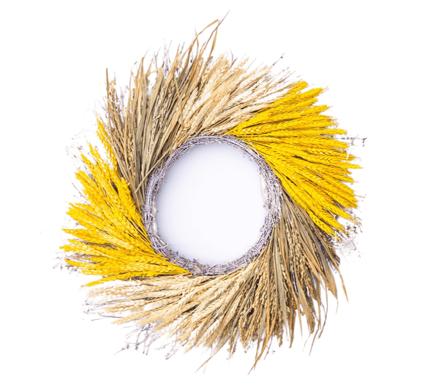 Round Wreath Solar Flare wheat wreath