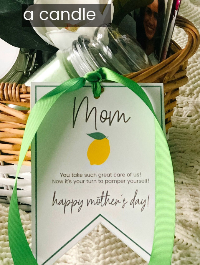 Mother's Day gift basket printable tag