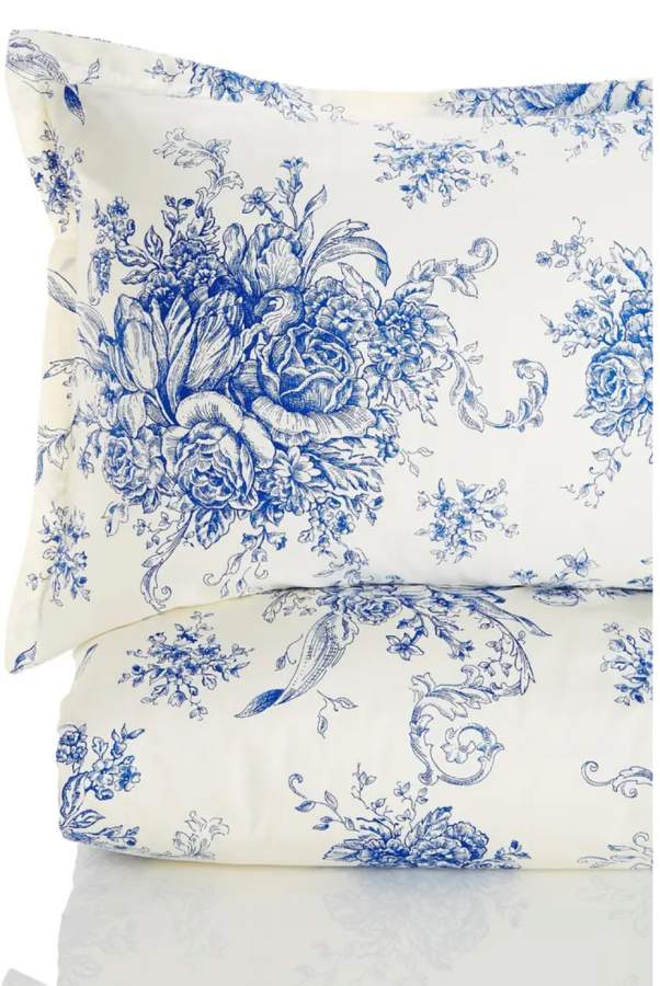 Nordstrom Rack navy  blue and white flroal duvet