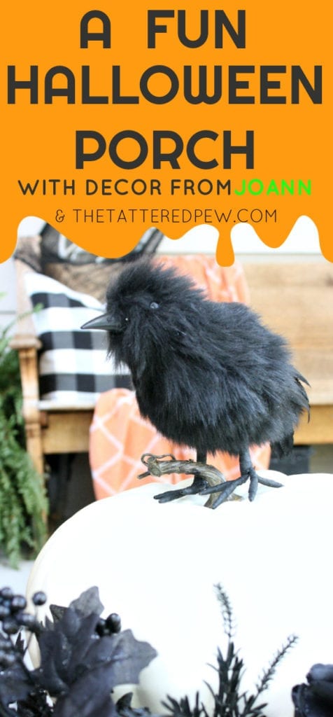 Outdoor decor for a fun Halloween porch.