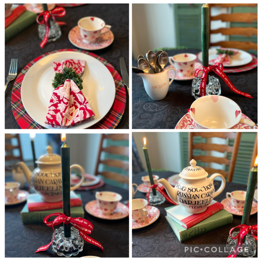 Our Decemeber home dining room tea party collage