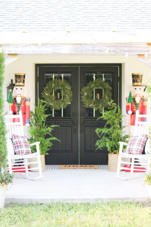 Welcomeing Christmas Doors Outside