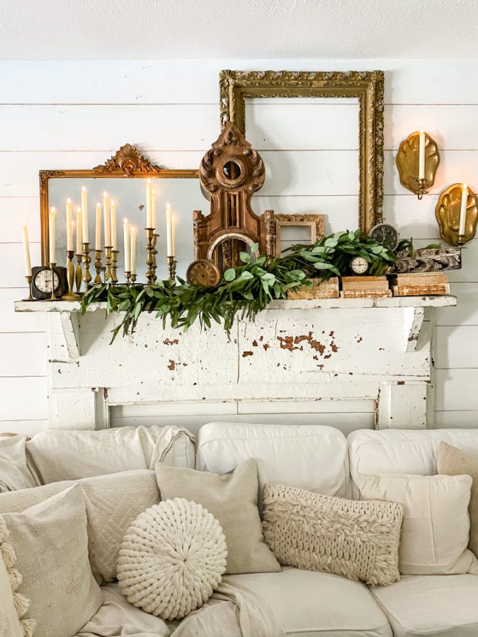 How to Use Winter Greenery to Create Beautiful Mantel Decor