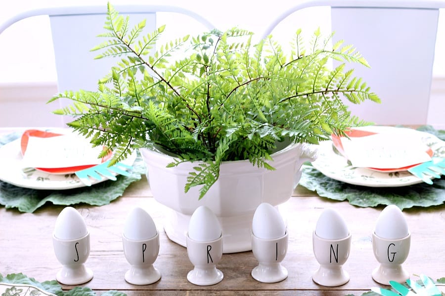 Spring is in the air and these Rae Dunn egg cups are the perfect touch for the table.