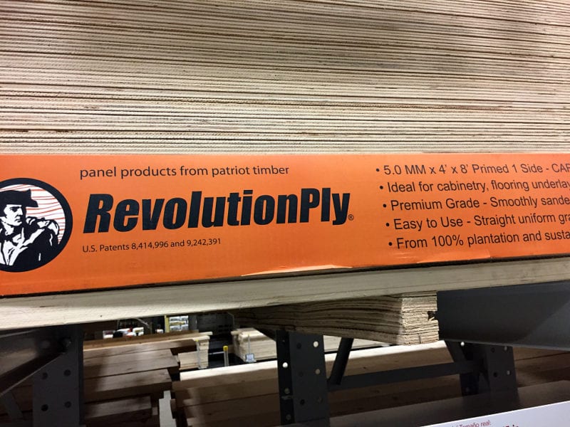 Revolution plywood from Lowes