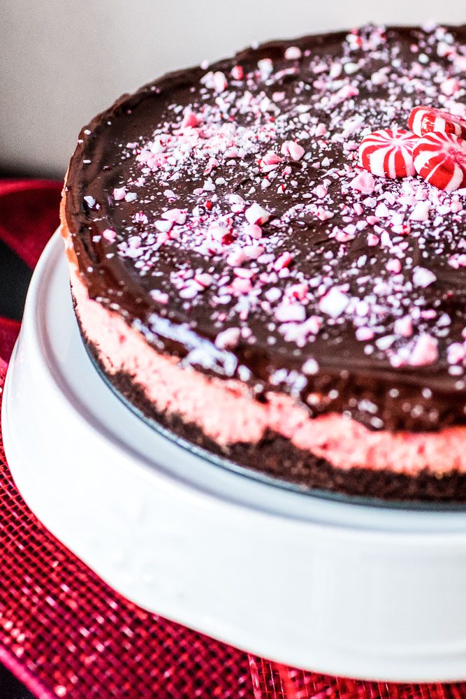 Low Carb Chocolate Peppermint Cheesecake