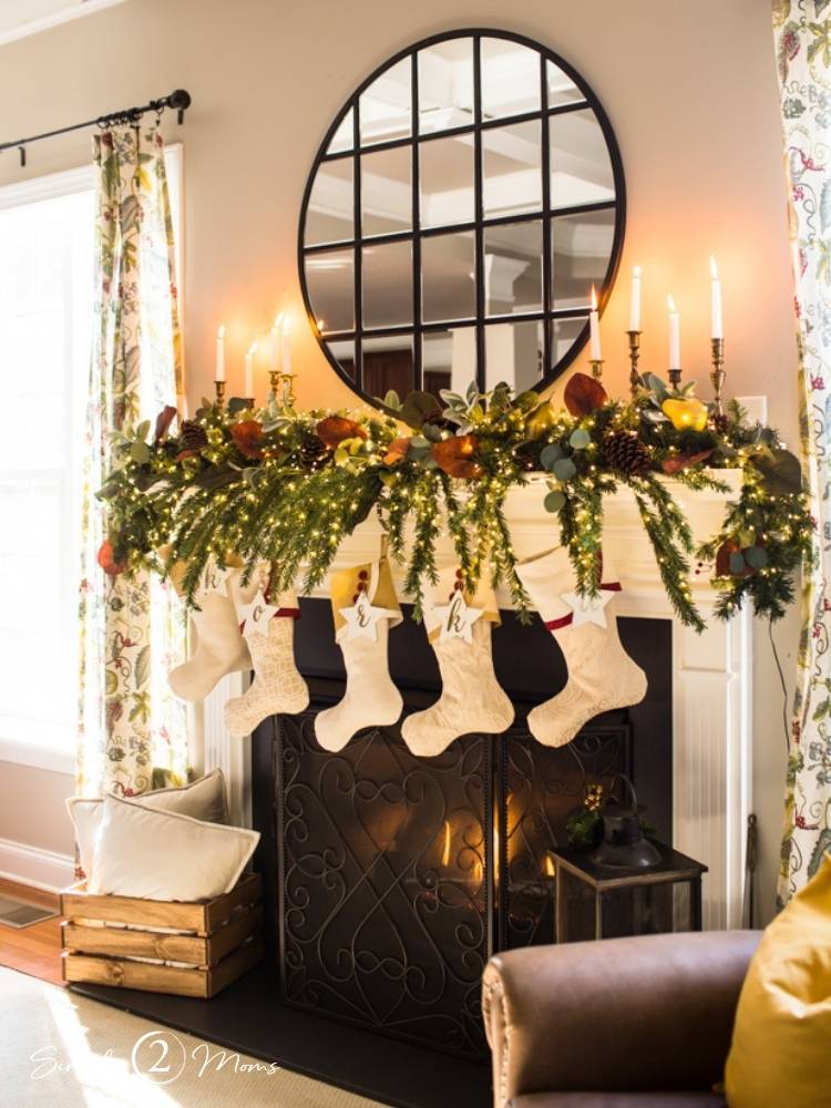 How to Make a Fluffy Christmas Mantel Garland for Less