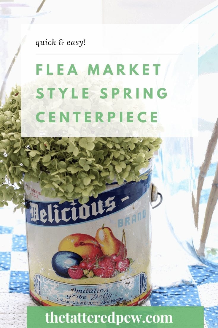 Looking for a way to bring Spring into your home? You will love this easy flea market style Spring centerpiece!