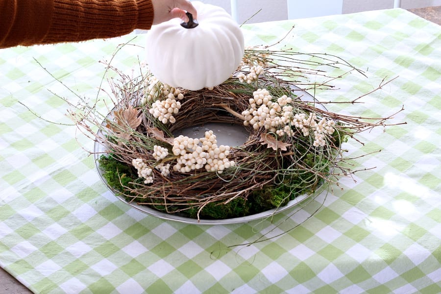 Make this easy Thanksgiving centerpiece with items from around your home.