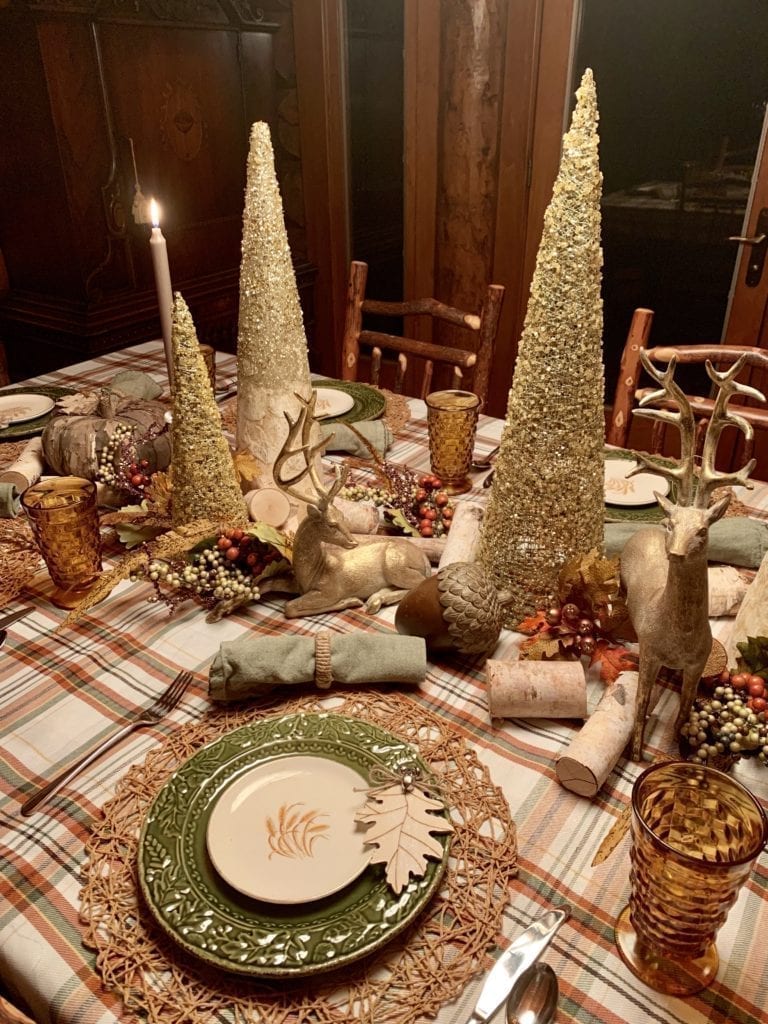 Welcome Home Sunday: Thanksgiving table from the woods.