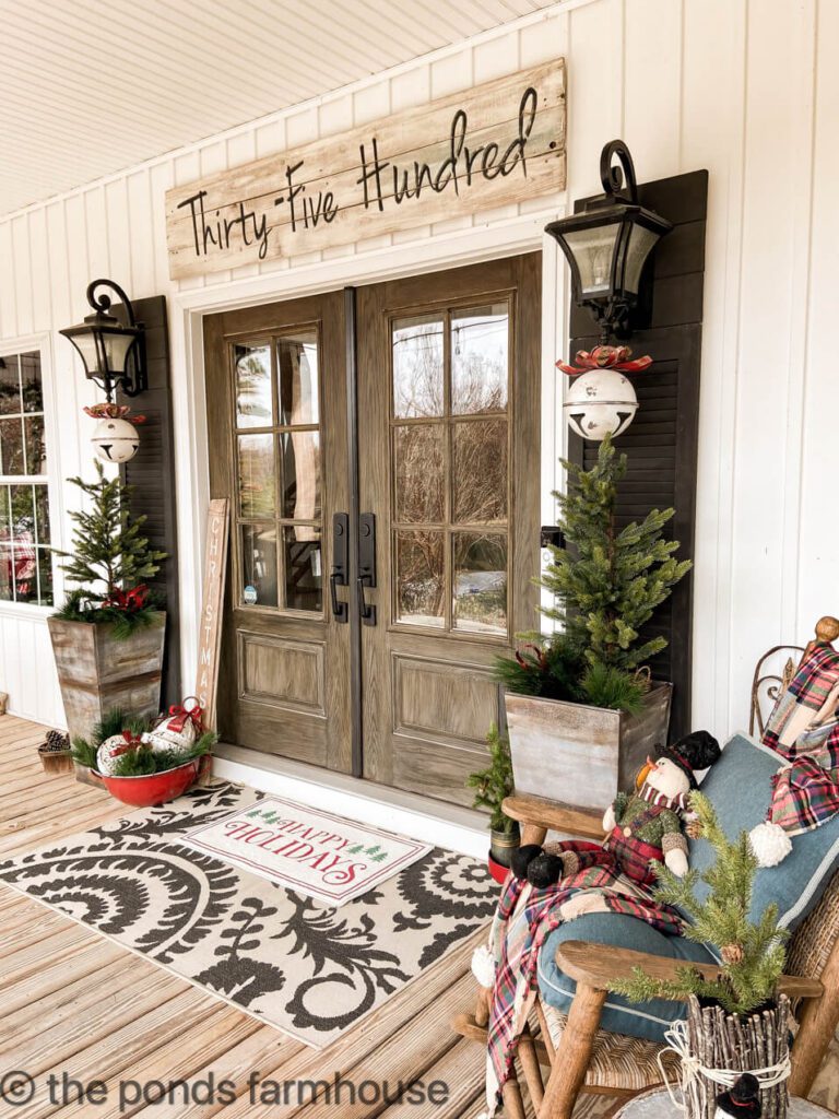 Farmhouse Porch & Front Door Christmas Decorations 