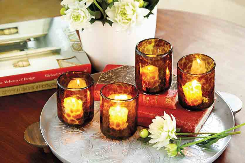 Tortoise Shell votives via Ballard Designs