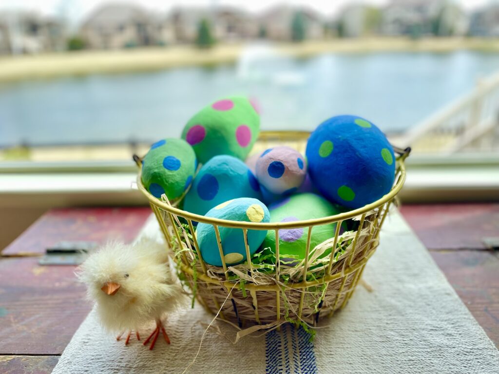 colorful painted Easter eggs