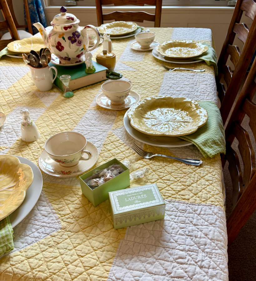 tea party table yellow