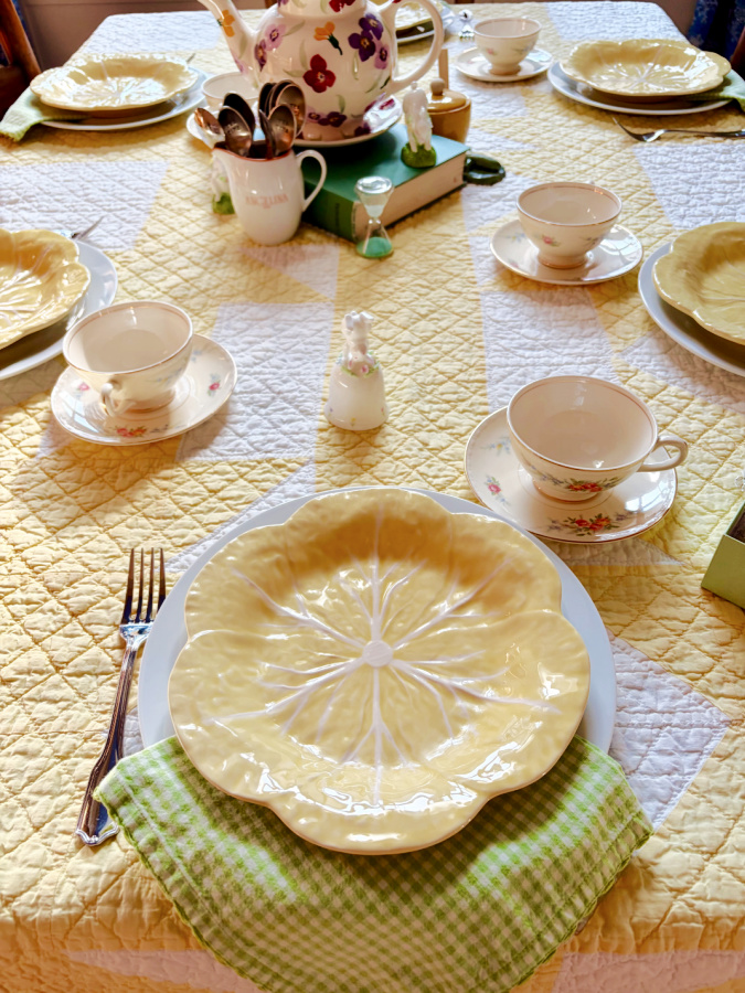 yellow cabbage easter table
