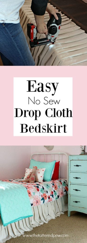 No sew drop cloth bedskirt