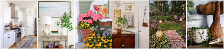 Summer Home Tour by popular Alabama life and style blog, She Gave It A Go: collage image of summer home decor. 