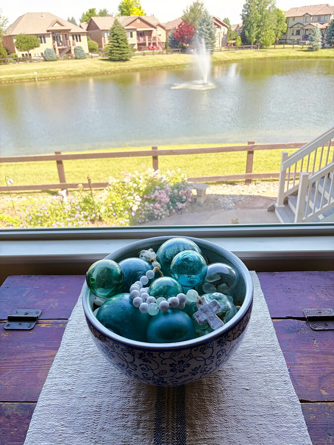mom's fish floats in a bowl