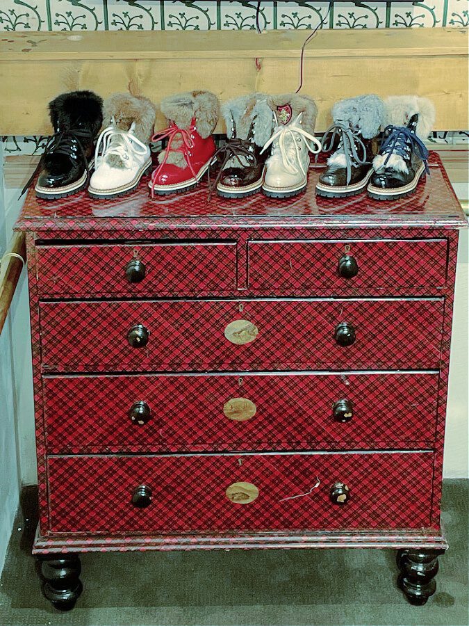 dresser with shoes