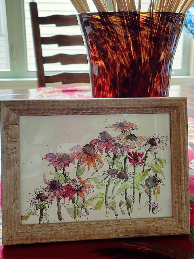 mini framed flower painting