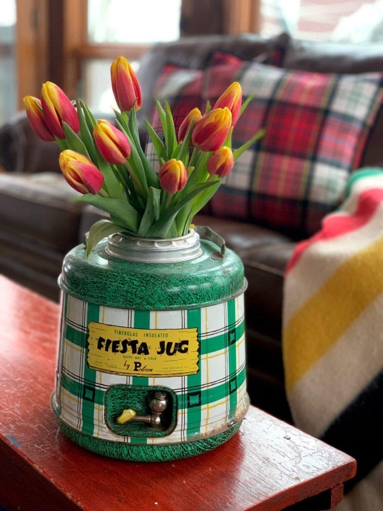 Welcome Home Sunday: Creative ways to use vintage containers as vases.