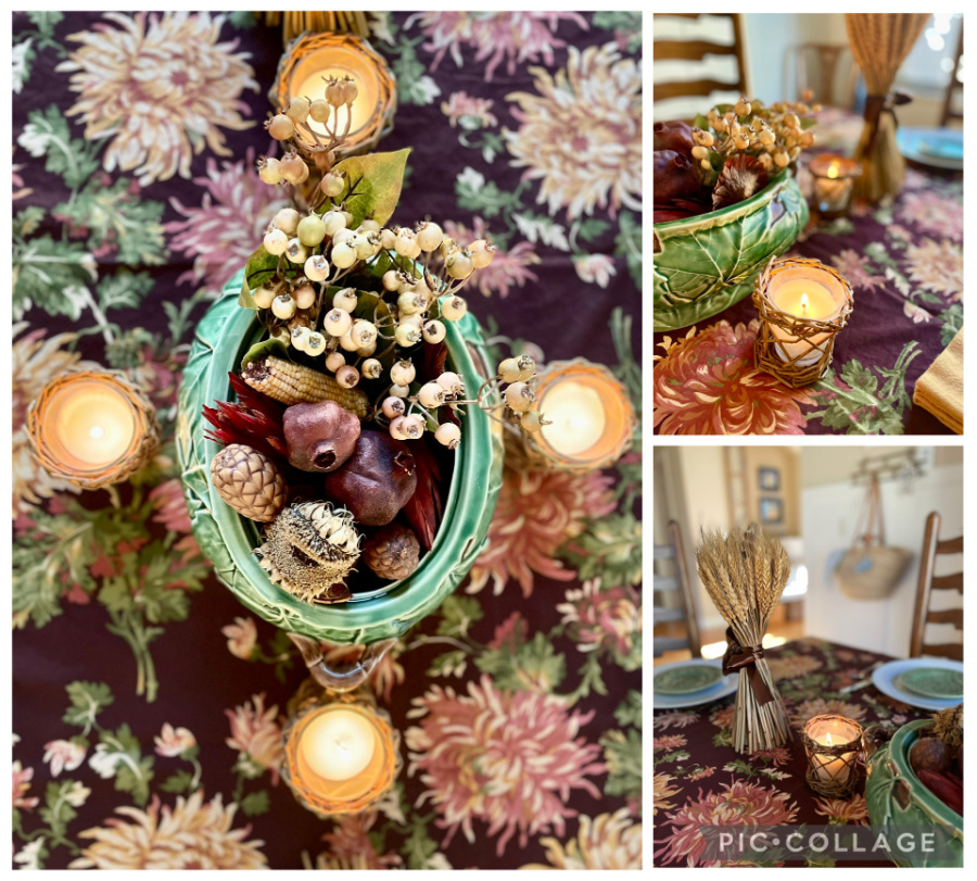 Thanksgiving table collage