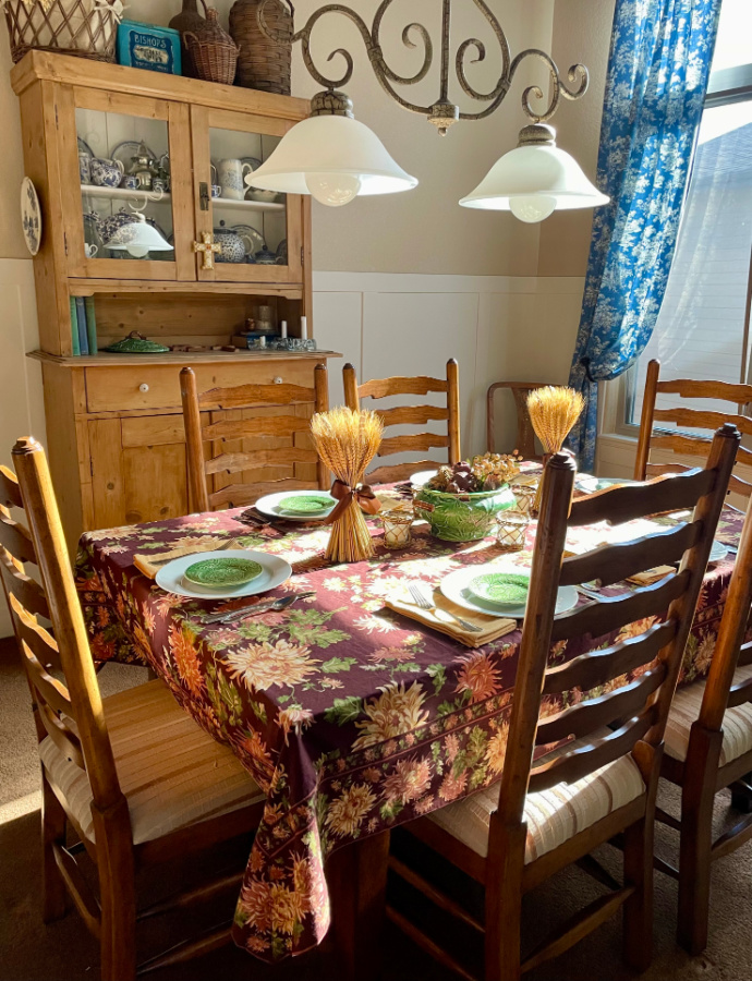 Brown Thanksgiving table view Tracy