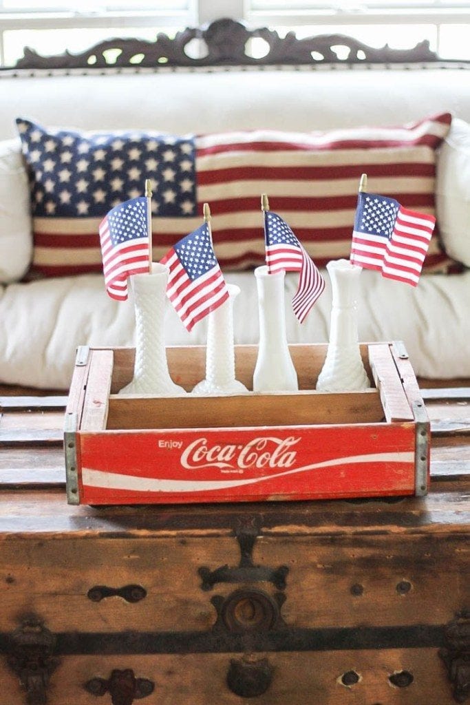 Vintage inspired Fourth of July decor.