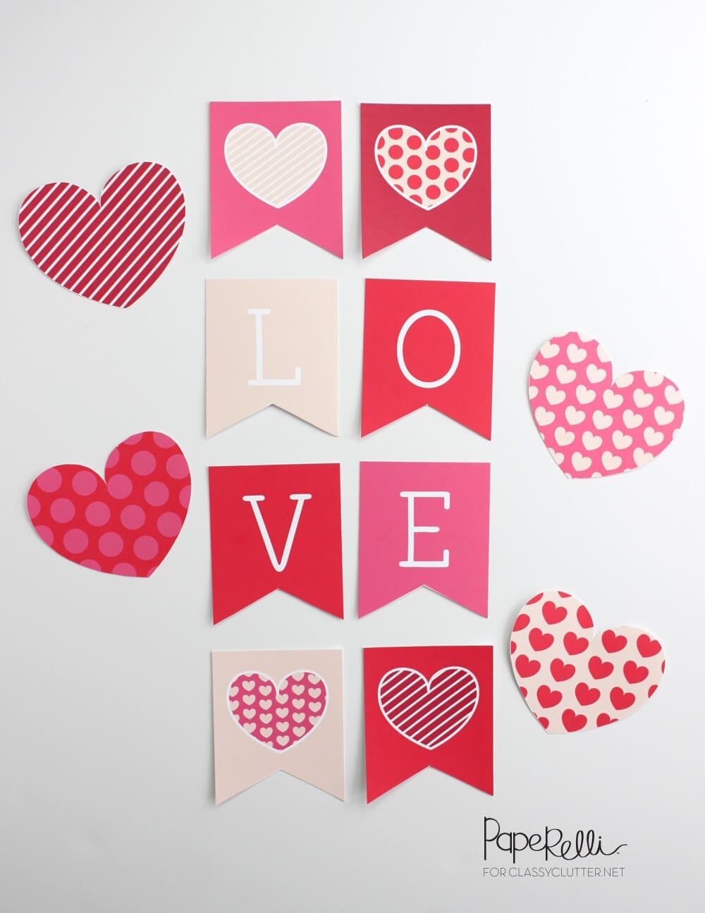 Valentine's Day Banner Printable from classyclutter.com