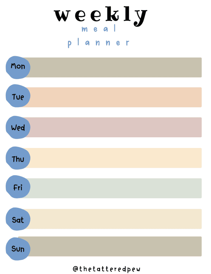 Weekly Meal Planner Printable