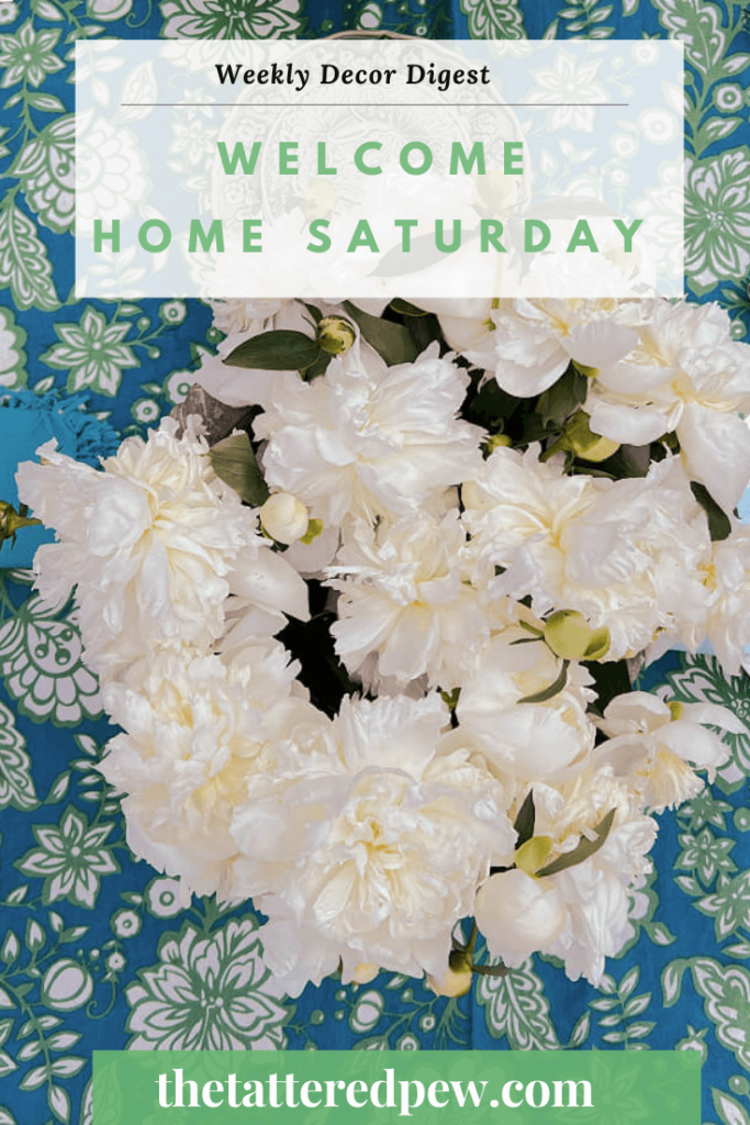 Welcome Home Saturday white peonies