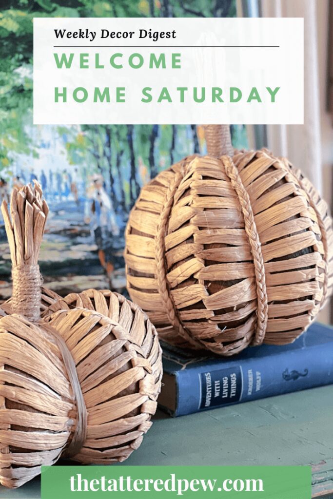 Two raffia pumpkins for Welcome Home Saturday