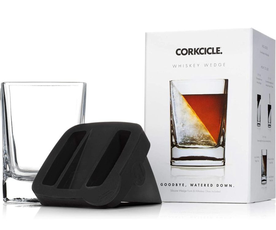 Corkcicle whiskey glass with ice mold