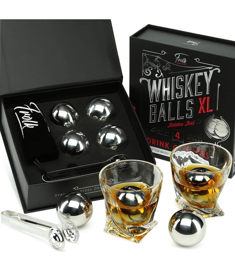 Stainless steel whiskey balls, one of the best gift ideas for whiskey lovers