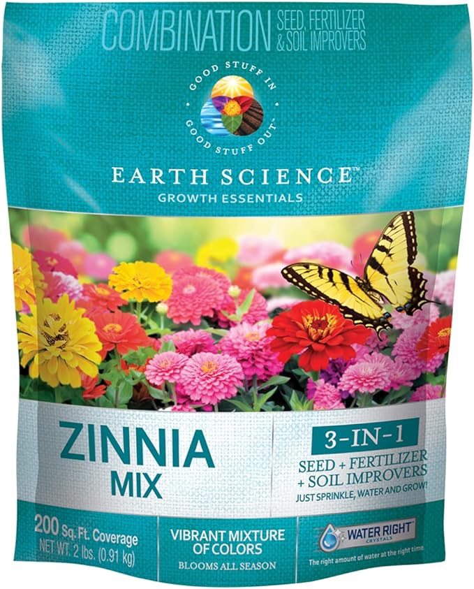 Zinnia mix soil, seed and fertilizer