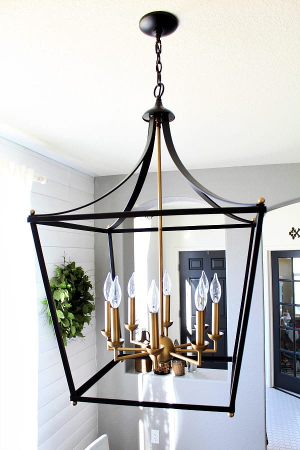 Hang this large lantern light fixture on your own!