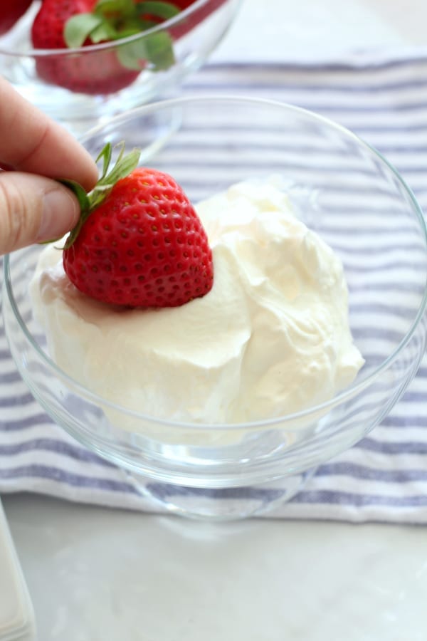 Dipping the strawberry into the sour cream is just the beginning of this yummy snack!