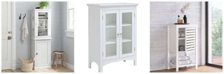 Bathroom storage cabinets from Wayfair..