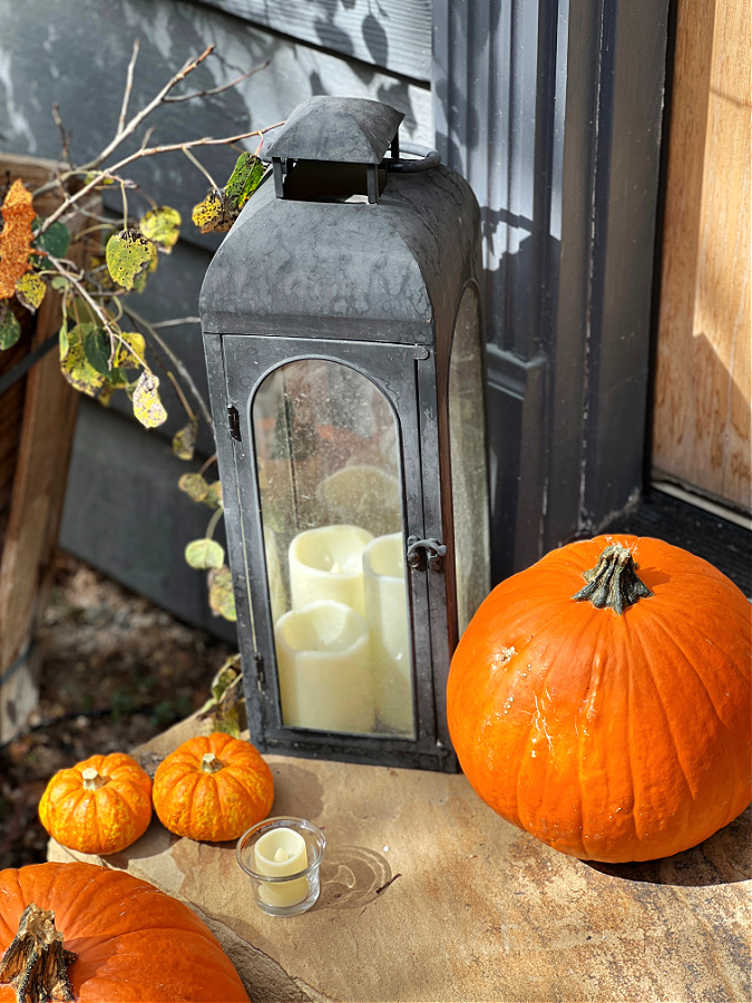 Battery Operated Candles in lantern