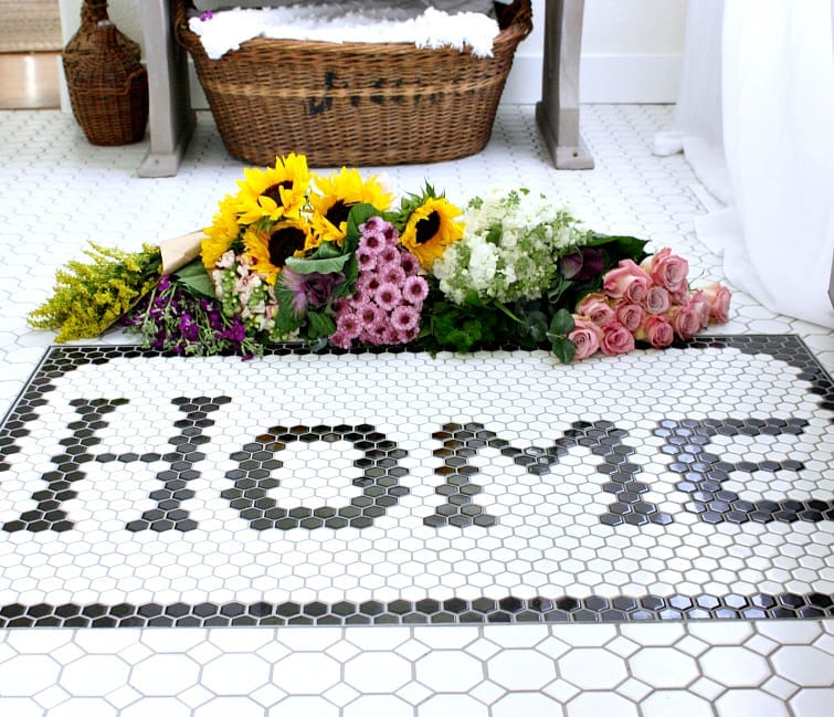 "Home" tiled doormat