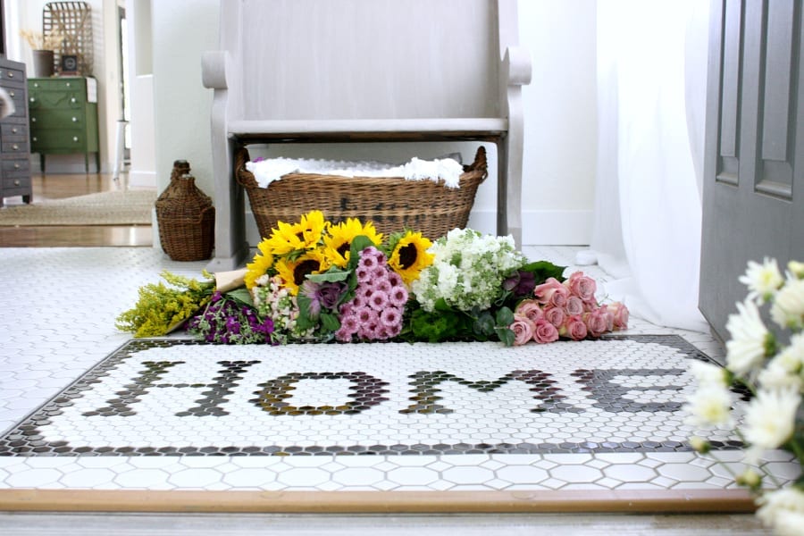 Welcome home...how a tiled doormat changed our entryway.