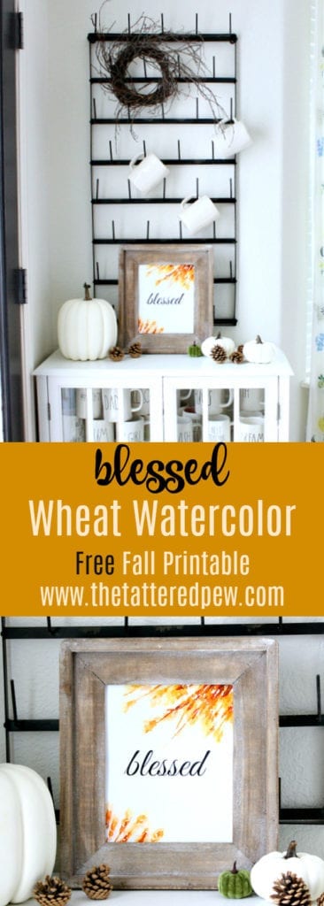 Wheat watercolor free fall printables.