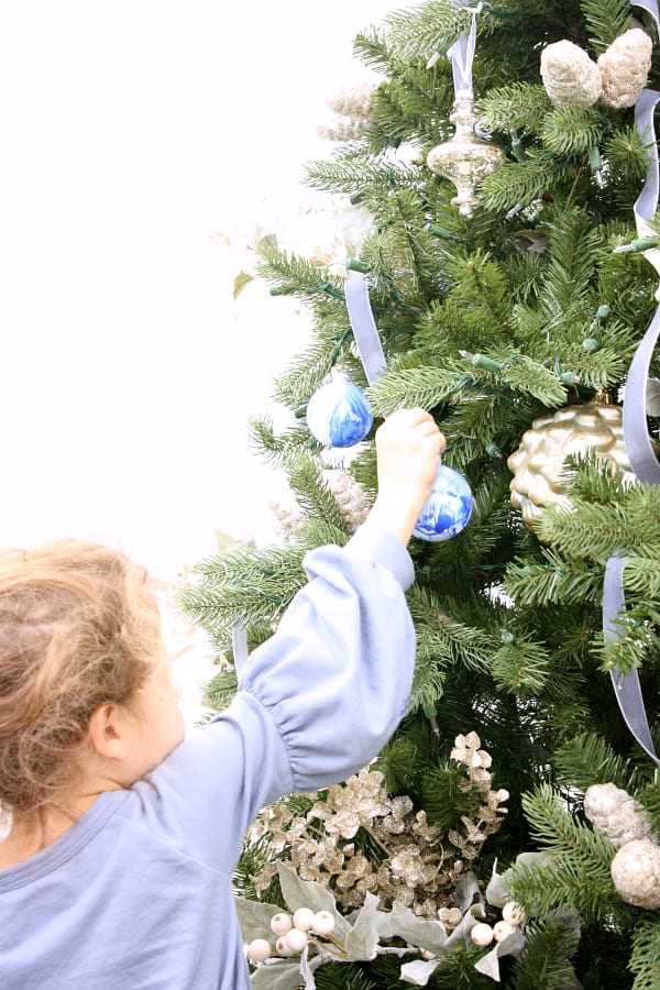 Come see how we added touches of blue to our Christmas tree.