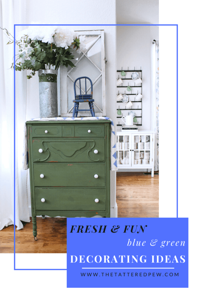 Fresh and fun decorating ideas using blue and green.